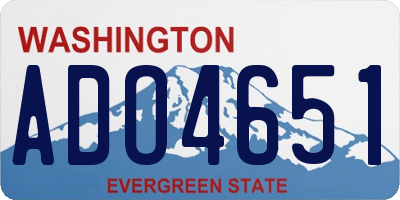 WA license plate ADO4651