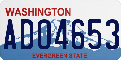 WA license plate ADO4653
