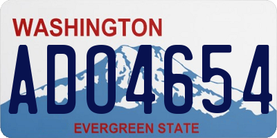 WA license plate ADO4654