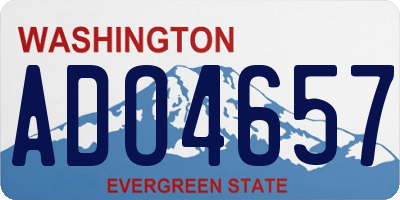 WA license plate ADO4657