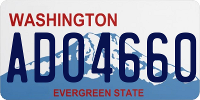 WA license plate ADO4660