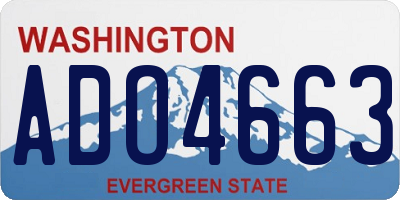 WA license plate ADO4663