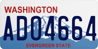 WA license plate ADO4664