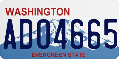 WA license plate ADO4665