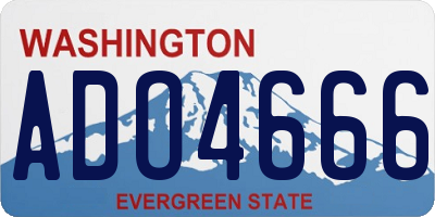 WA license plate ADO4666
