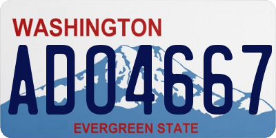 WA license plate ADO4667