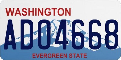 WA license plate ADO4668
