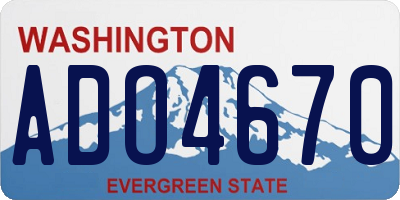 WA license plate ADO4670