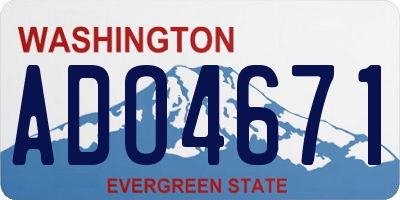 WA license plate ADO4671