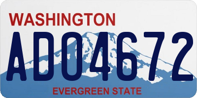 WA license plate ADO4672