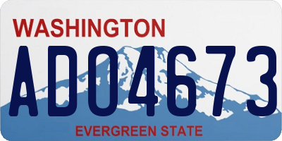 WA license plate ADO4673