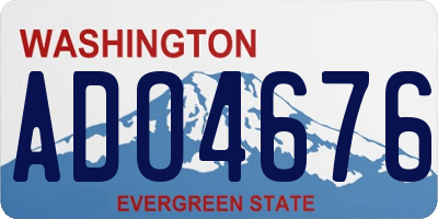 WA license plate ADO4676