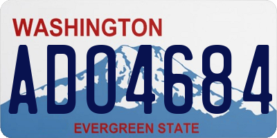 WA license plate ADO4684