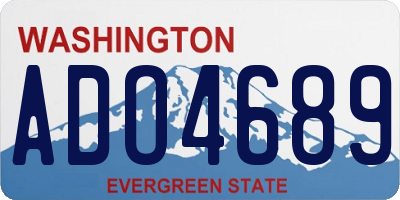 WA license plate ADO4689