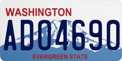 WA license plate ADO4690