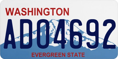 WA license plate ADO4692
