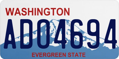 WA license plate ADO4694