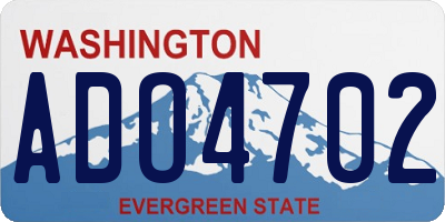 WA license plate ADO4702