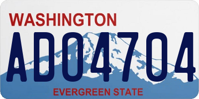 WA license plate ADO4704