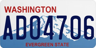 WA license plate ADO4706