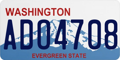 WA license plate ADO4708