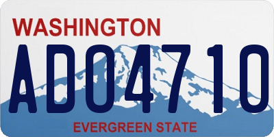 WA license plate ADO4710