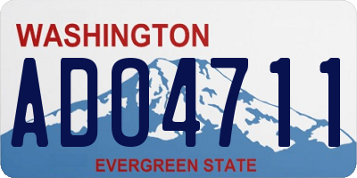 WA license plate ADO4711