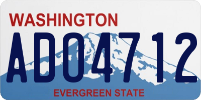 WA license plate ADO4712