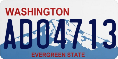 WA license plate ADO4713