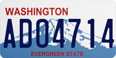 WA license plate ADO4714