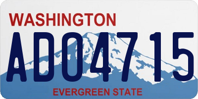 WA license plate ADO4715