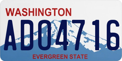 WA license plate ADO4716