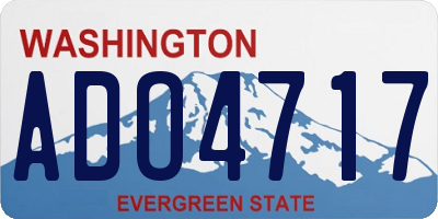 WA license plate ADO4717