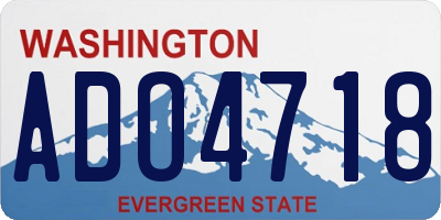 WA license plate ADO4718