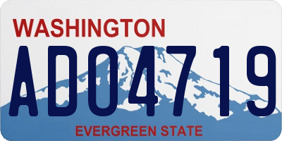 WA license plate ADO4719