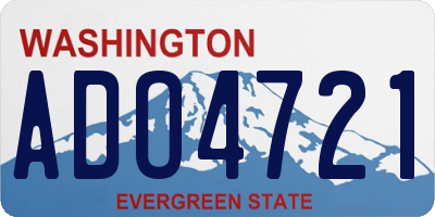 WA license plate ADO4721