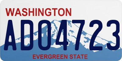 WA license plate ADO4723