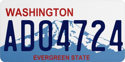 WA license plate ADO4724
