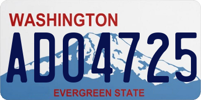 WA license plate ADO4725