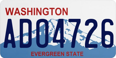 WA license plate ADO4726