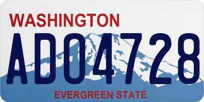 WA license plate ADO4728