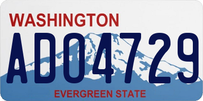 WA license plate ADO4729