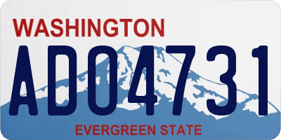 WA license plate ADO4731