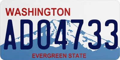 WA license plate ADO4733