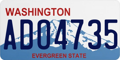 WA license plate ADO4735