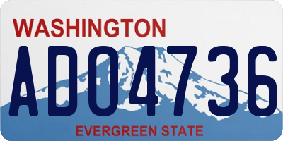 WA license plate ADO4736