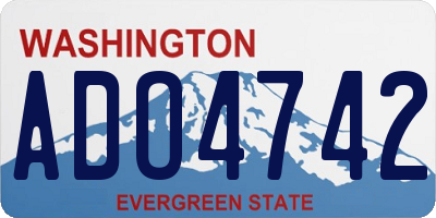 WA license plate ADO4742