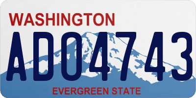 WA license plate ADO4743