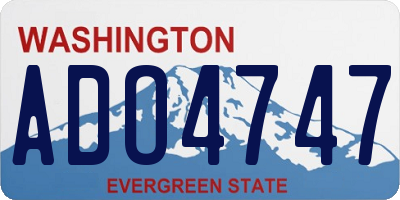 WA license plate ADO4747