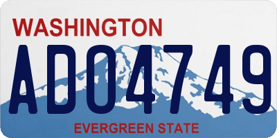 WA license plate ADO4749